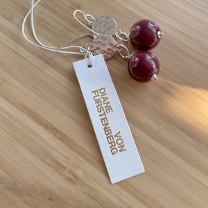 Diane Von Fustenberg Bordeaux Ball Earings